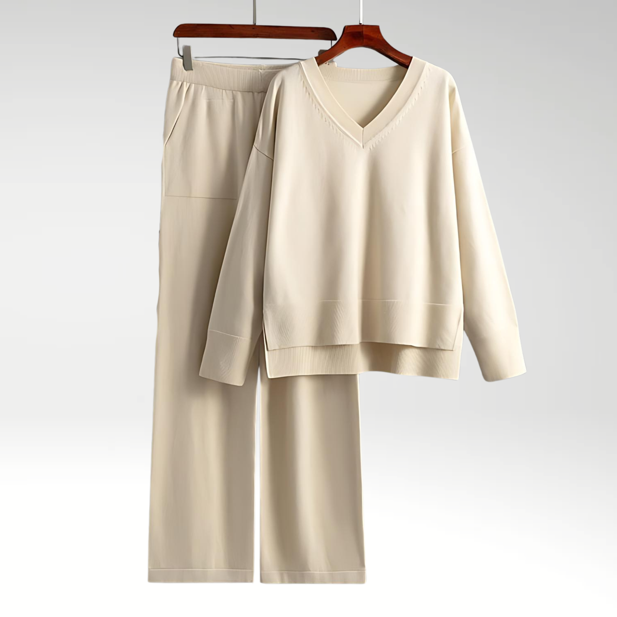 Evelyn | Luxe Two-Piece V-Neck Set