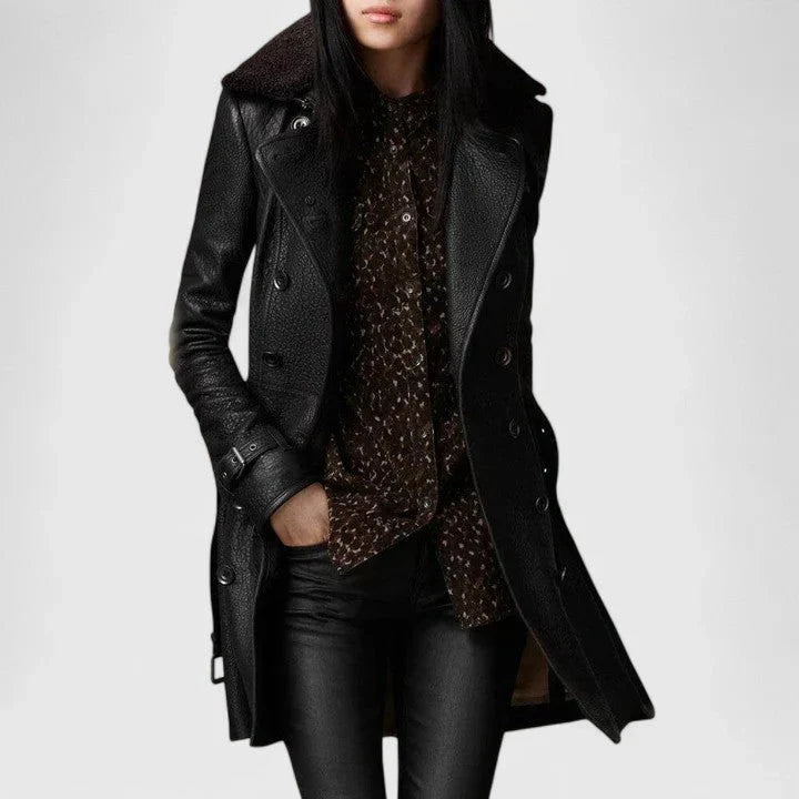 Lena | Classic Leather Coat