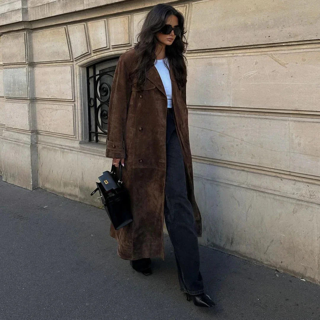 Isabelle | Suede Trench Coat