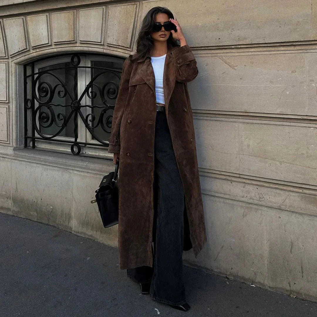 Isabelle | Suede Trench Coat